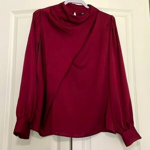 Express maroon silky, blouse size large